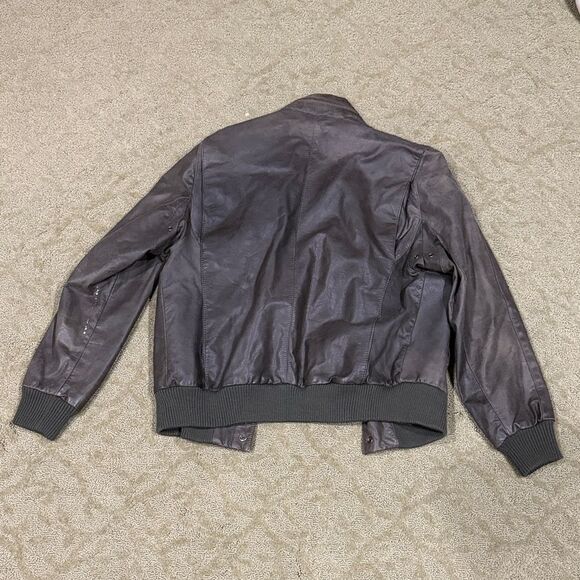 Bertini Men's 40 Dark Brown Leather Classic Bomber Jacket - Picture 7 of 10